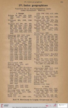 IV. Index geographicus