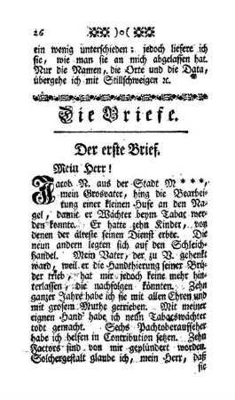 Der erste Brief - Mein Herr!