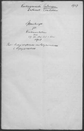 Gröningen-Bronnholzheim: Pfarrbericht 1927