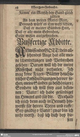 Bußfertige Abbitte am Montage