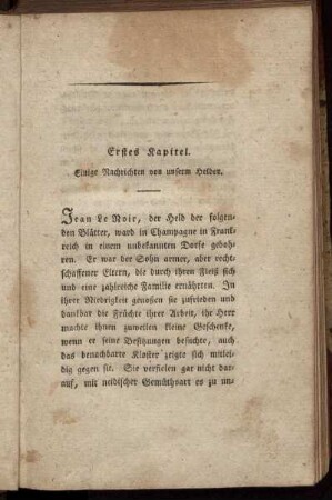 Erstes Kapitel. Einige Nachrichten von unserm Helden.