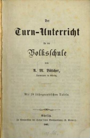 Der Turn-Unterricht für die Volksschule