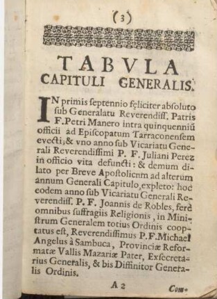 Tabval Capituli Generalis.