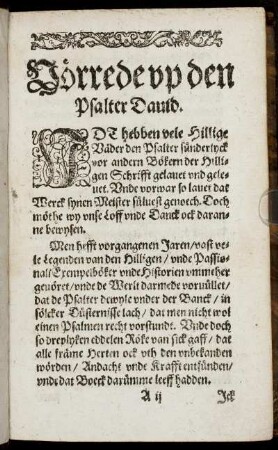 Vorrede up den Psalter David.