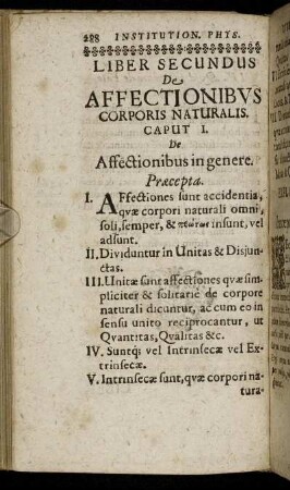 Caput I. De Affectionibus in genere.