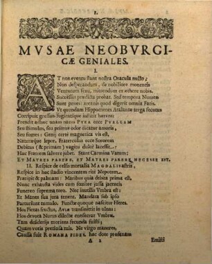 Mvsae Neobvrgicae Ludis genialibus Ortvm Serenissimi Infantis D. D. Ioannis, Gvilielmi, Iosephi, Ignatii, Serenissimorum Principum, Philippi VVilhelmi Comitis Palatini Rheni, Bavariae ... Et Elisabethae Amaeliae Landgraviae Hassiae ... Dvlcissimi Filioli Grato animo, profusâ laetitiâ venerantes