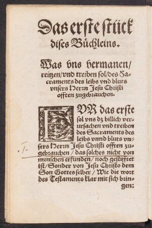 Das erste Stück dises Büchleins.