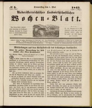 No 5. Donnerstag den 1. Mai 1845