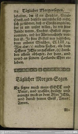 Täglicher Morgen=Segen