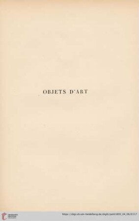 Objets d'Art (Nr. 130 - 216)