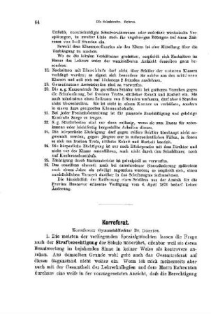 Die Schulstrafen : [Korreferat]