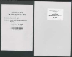 Entwurf einer Instruktion für die Landräte in Minden, Ravensberg und Tecklenburg