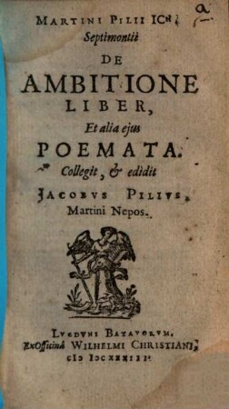 De Ambitione Liber et alia eius Poemata