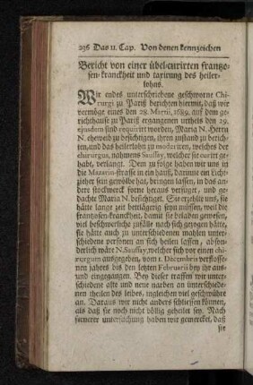 Exempel derer berichte von der frantzosen-kranckheit, und ihren zufällen.