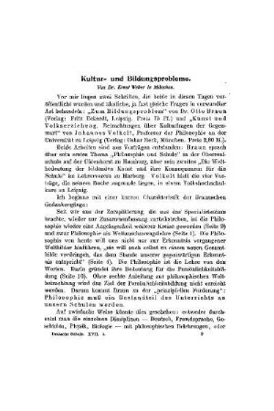 Kultur- und Bildungsprobleme