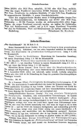 527-528, III. Zeitschriftenschau