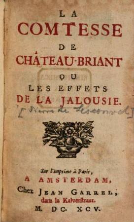 La Comtesse de Châteaubriant, ou les Effets de la Jalousie