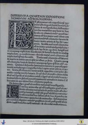 Differentia Quarta In Expositione Nominum Astrologorum.