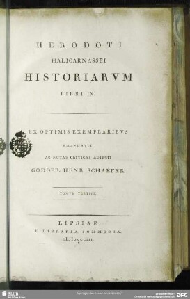 3: Herodoti Halicarnassei Historiarum Libri IX