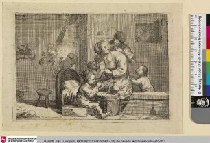 [Innenszene mit stillender Mutter und Familie; La Famille et le Berceau]