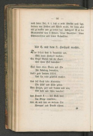 Als C. mit dem L. Hochzeit machte.