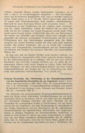 103-104 [Rezension] Hermelink, Heinrich, Revolution und Restauration, 1789 - 1835