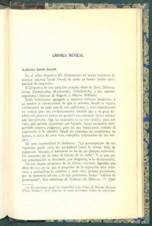 Crónica musical