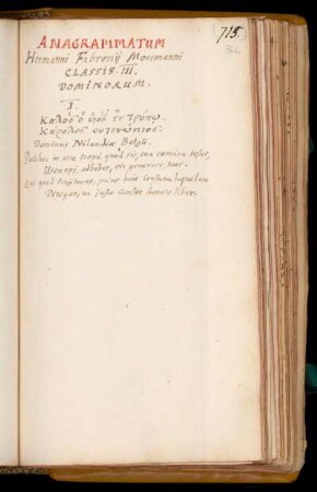 Classis III. Dominorum