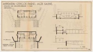 Gesamtbebauungsplan Ankara Teilbebauungsplan Jugendpark: Grundrisse, Schnitt und Aufrisse 1:100, Teilplanung Freilufttheater