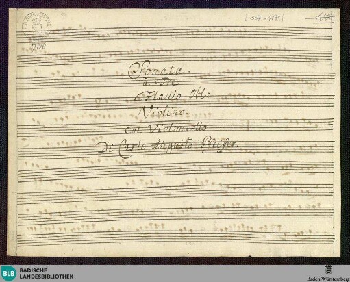 Sonatas - Mus. Hs. 730 : fl, vl, vlc; G; GroT 3896-G