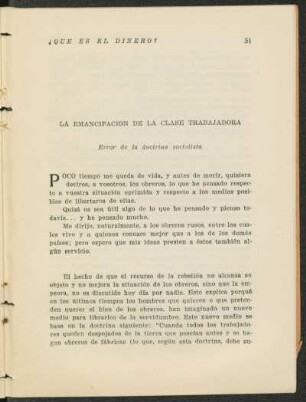 La emancipación de la clase trabajadora