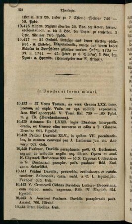 In Duodez et forma minori.