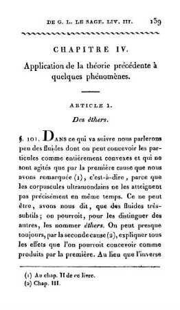 Chapitre IV. Application de la Thèorie précédente à quelques phénomènes.