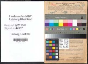 Entnazifizierung Liselotte Hellwig , geb. 09.09.1916 (Lehrerin)