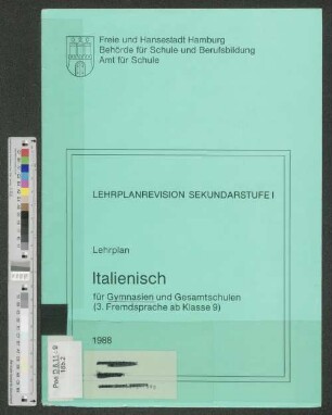 Lehrplan Italienisch für Gymnasien und Gesamtschulen (3. Fremdsprache ab Klasse 9)