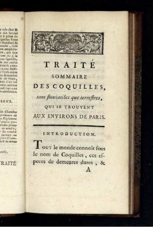 TRAITÉ SOMMAIRE DES COQUILLES, ...