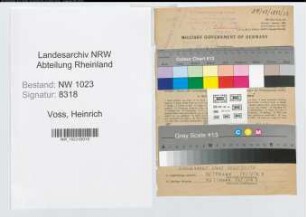 Entnazifizierung Heinrich Voss , geb. 20.11.1895 (Oberverwaltungsrat)