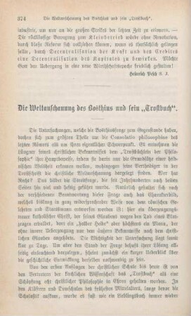 374-392 Die Weltanschauung des Boethius und sein "Trostbuch"