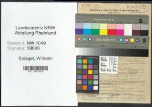Entnazifizierung Wilhelm Spiegel , geb. 07.01.1895 (Postmeister)