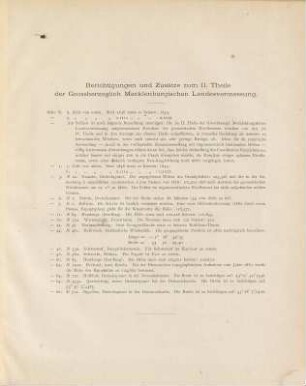 Grossherzoglich Mecklenburgische Landes-Vermessung, 2. Das Coordinaten-Verzeichniss