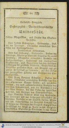 Kaiserlich-Königliche Erzherzoglich-Vorderösterreichische Universität.