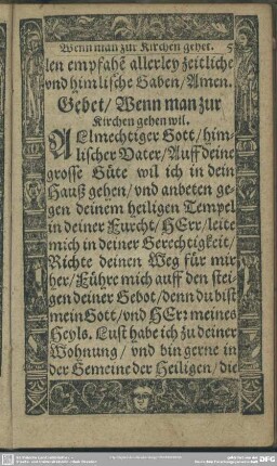 Gebet, Wenn man zur Kirchen gehen wil