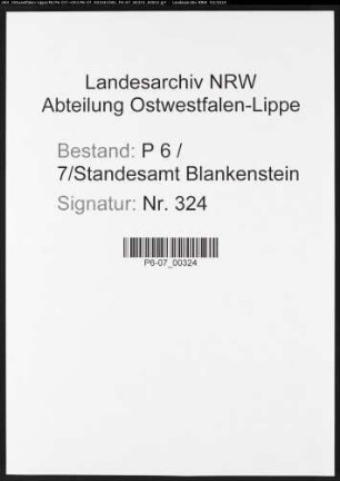 Namensverzeichnis Blankenstein, Todesfälle
