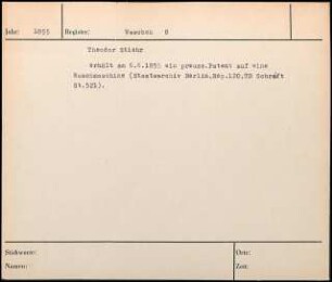 Theodor Stiehr erhält am 6. Juni 1855 ein preußisches Patent auf eine Waschmaschine
