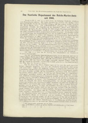 Das Nautische Departement des Reichs-Marine-Amts seit 1908.