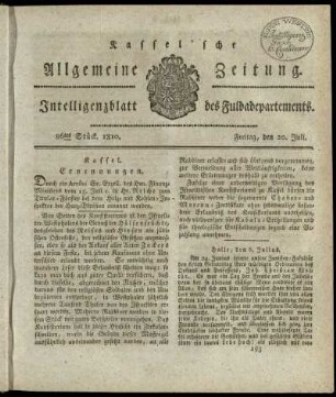 86tes Stueck, Freitag, den 20. Juli 1810