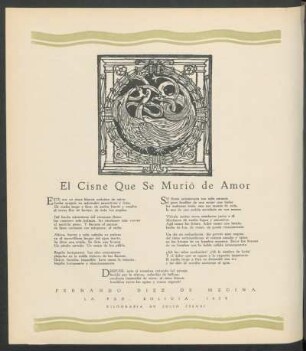 El Cisne Que Se Murió de Amor : Xilografía de Julio Cisari