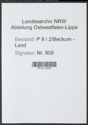Sterberegister Standesamt Beckum-Land