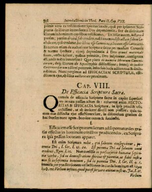 Cap. VIII. De Efficacia Scripturae Sacrae.