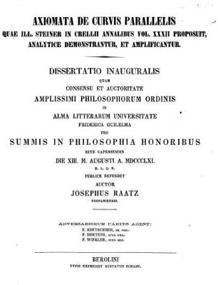 Axiomata de curvis parallelis